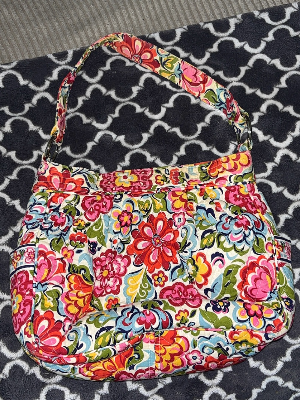 Vera Bradley Colorful Floral Quilted Shoulder Bag - Pink Multicolor